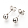 304 Stainless Steel Ball Stud Earrings EJEW-C501-10C-6