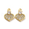 Brass Micro Pave Cubic Zirconia Charms KK-E068-VF186-2