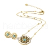 Synthetic Turquoise Stud Earrings & Pendant Necklaces Sets SJEW-M100-02B-G-1