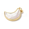 Brass Pave Natural White Shell Pendants KK-S522-05D-G-2