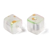 Frosted Glass Beads with Golden Glitter Powder X1-DGLA-NH001-8mm-01E-2