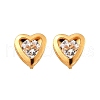 304 Stainless Steel Clear Cubic Zirconia Stud Earrings STAS-E502-02G-01-4