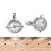 Brass Micro Pave Cubic Zirconia with Glass Pendants KK-Z103-01P-3