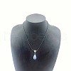 Faceted Natural Blue Spot Jasper Teardrop Pendant Necklaces for Women HH3388-1-1