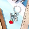 4Pcs Tibetan Style Alloy Keychains KEYC-JKC01250-4