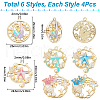 SUNNYCLUE 24Pcs 6 Styles Rack Plating Alloy Enamel Pendants FIND-SC0012-32-2