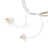 Faceted Bicone Glass with Round Glass Seed Beads Braided Bead Bracelets BJEW-MZ00164-01-5