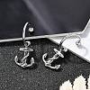 Anchor 316 Surgical Stainless Steel Dangle Half Hoop Earrings for Women EJEW-G416-43AS-2