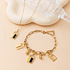 Stainless Steel Rhinestone Padlock Charm Bracelets & Necklaces Sets for Women QK4053-1