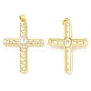 Rack Plating Brass Micro Pave Cubic Zirconia Pendants KK-A185-28G-2