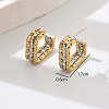 304 Stainless Steel Triple Open Square Stud Earrings for Women RJ2637-1-3