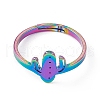 Ion Plating(IP) 201 Stainless Steel Cactus Adjustable Ring for Women RJEW-K238-03M-1