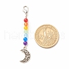 Chakra Theme Natural & Dyed Malaysia Jade Beaded Pendant Decorations HJEW-JM00641-04-2