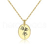 Brass Birth Month Flower Pendant Necklace HUDU-PW0001-034D-1-1