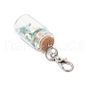 Natural Lapis Lazuli/Amethyst/Carnelian/Citrine/Rose Quartz/Amazonite Chip & Shell Beads inside Glass Wishing Bottle Pendant Decorations HJEW-JM03220-5