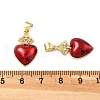 Brass Micro Pave Clear Cubic Zirconia Pendants KK-R229-05G-3