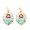 Brass Micro Pave Clear Cubic Zirconia Pendants KK-L235-05C-G-1