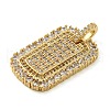 Rack Plating Brass Micro Pave Clear Cubic Zirconia Pendants KK-C047-05G-2