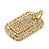 Rack Plating Brass Micro Pave Clear Cubic Zirconia Pendants KK-C047-05G-2