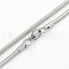 Tarnish Resistant Men's 304 Stainless Steel Snake Chain Necklaces STAS-O037-74P-1