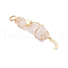 3Pcs 3 Styles Natural Rose Quartz Pointed Copper Wire Wrapped Faceted Bullet Big Pendants PALLOY-JF03572-05-4