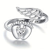 Fashionable Brass Cubic Zirconia Cuff Rings FS-WGAF8F3-03-3