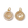 Brass Micro Pave Clear Cubic Zirconia Pendants KK-G439-21G-1