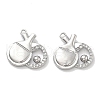 Brass Micro Pave Clear Cubic Zirconia Pendants KK-M102-37P-1