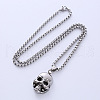 Retro Punk Stainless Steel Skull Pendant Necklaces Halloween Gift for Fashionable Men VD4125-3
