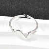 ECG 925 Sterling Silver Cuff Rings for Women RJEW-S631-04P-1
