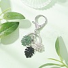 Tropical Leaf Baking Painted Alloy Pendant Keychains KEYC-JKC01270-02-1