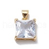 Brass Cubic Zirconia Pendants KK-E003-16G-1