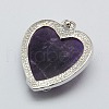 Heart Natural Amethyst Pendants GP356-4-4