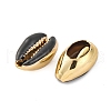 Electroplated Cowrie Shell Beads SSHEL-M023-05G-2