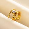 Teardrop Synthetic Howlite Finger Rings QT3031-8-1-1