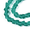 Frosted Transparent Glass Beads Strands GLAA-N016-4mm-04-3