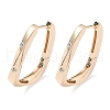 Rectangle Brass Hoop Earrings EJEW-D320-24G-4