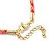 Polyester Cord Braided Bracelet Makings MAK-Z003-01G-33-3