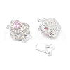 Brass Micro Pave Cubic Zirconia Box Clasps KK-B125-07S-01-2
