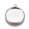 304 Stainless Steel Pendant Cabochon Settings STAS-G127-13-16mm-P-1