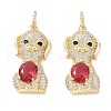 Brass Micro Pave Cubic Zirconia Pendants ZIRC-I063-35G-2