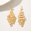 Elegant Rhombus Tassel Brass Hoop Earrings KA5049-2