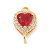 Brass Pave Cubic Zirconia Connector Charms KK-Z072-06G-06-1