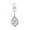 304 Stainless Steel Macrame Chain Pouch Empty Stone Holder Pendant Decoration HJEW-JM02077-1