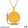 Stainless Steel Flat Round with Tree of Life Pendant Necklaces for Women JD5212-2-3