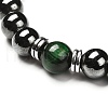 Natural Tiger Eye(Dyed) Beads Stretch Bracelets Set BJEW-JB06653-03-3