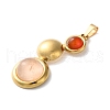 Natural Rose Quartz and Carnelian(Dyed & Heated) Pendants STAS-C120-12G-09-2