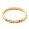 Ion Plating(IP) 304 Stainless Steel Rectangle Finger Ring with Cubic Zirconia RJEW-K244-11G-2