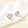 Rose 925 Sterling Silver Micro Pave Clear Cubic Zirconia Stud Earrings EJEW-S271-01P-3