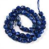 Dyed Natural Sesame Jasper Beads Strands G-T139-8mm-47G-2